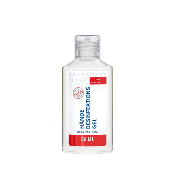 Hände-Desinfektionsgel (DIN EN 1500), 50 ml, Body Label (R-PET)
